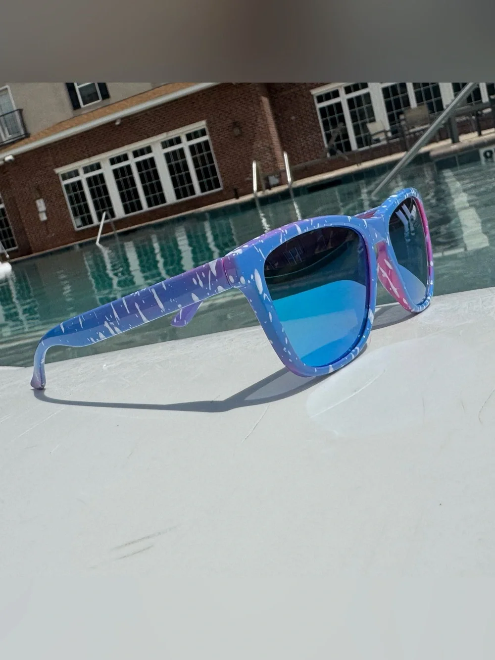 Men's Blue Purple Gradient Splash Polarized Sunglasses